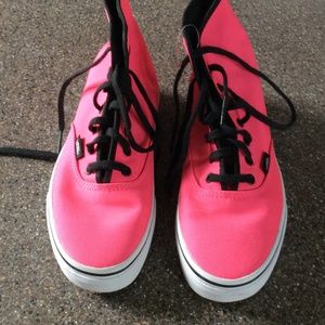 Vans hot pink high tops