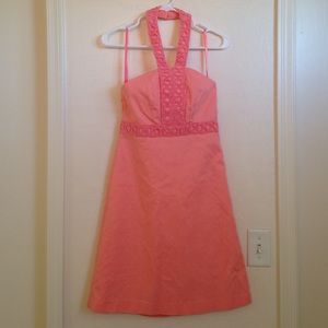 Coral halter dress