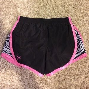 Black zebra print shorts
