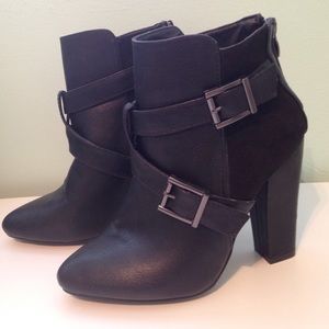 Black booties heels