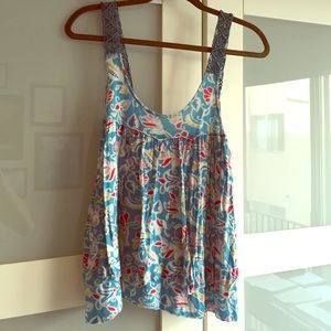 Free people colorful paisley print top - size: sm