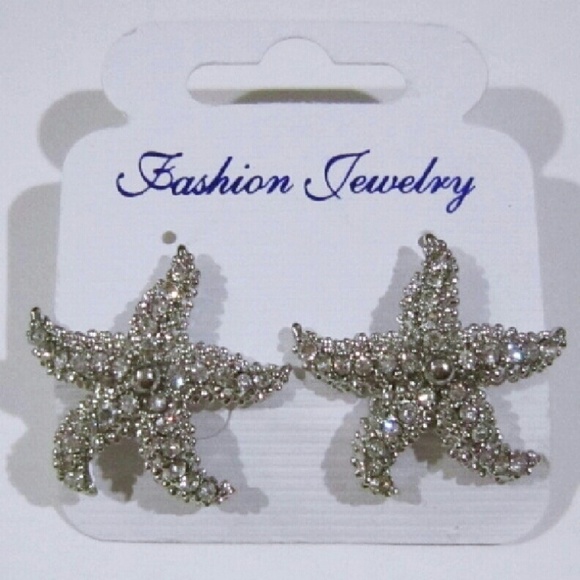 Beautiful starfish earrings - silver