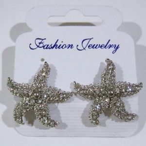 Beautiful starfish earrings - silver