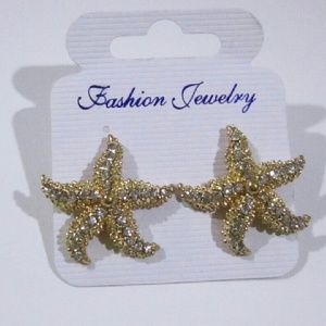 Beautiful starfish earrings - gold