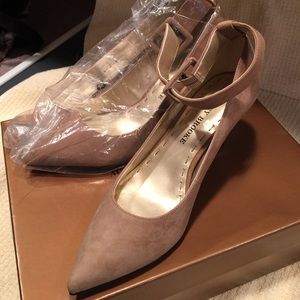 Audrey Brooke Suede Taupe Heels never worn