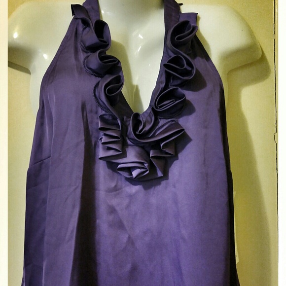 Sunny Leigh Tops - Sleeveless ruffly purple shirt