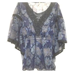 Cute blue and grey flowy free people top