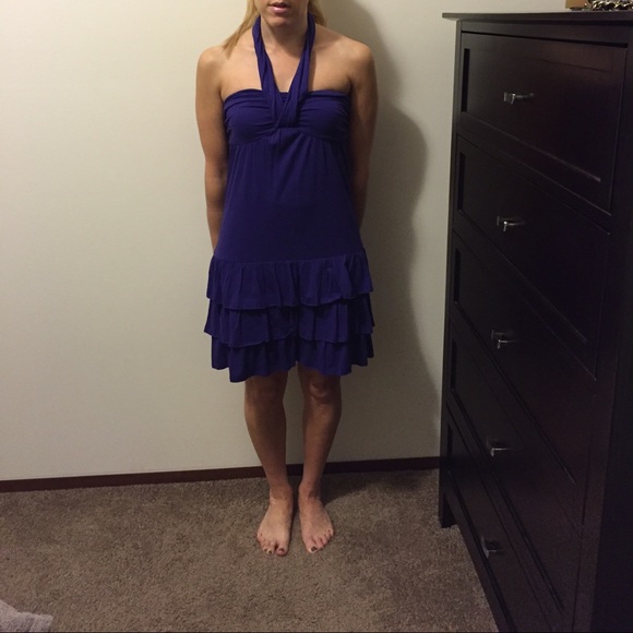 Purple halter dress with ruffles! - Picture 1 of 4