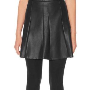 Black faux leather skater skirt.