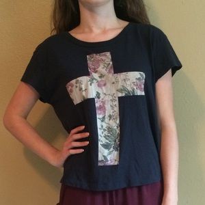 Grey cross crop top.