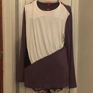 NWT COLOR BLOCK PURPLE/CREAM/BLACK TOP