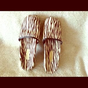 Zebra slippers! Pony hair.