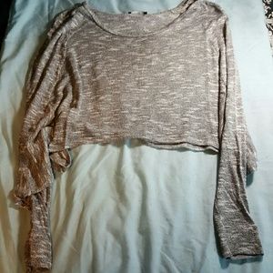Poncho style long sleeve sweater