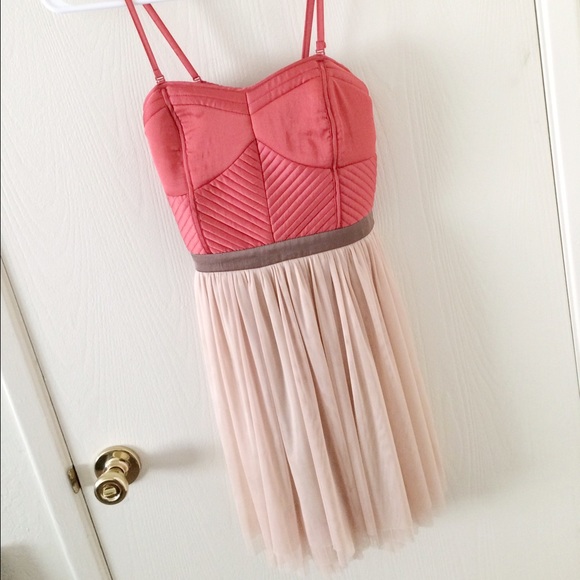 C. Luce  Dresses & Skirts - Coral/Cream Party Cocktail Dress