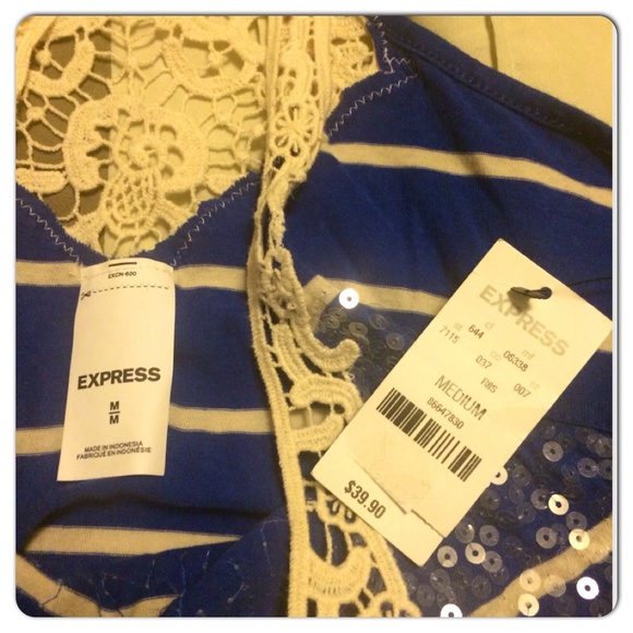 NWT Express Sequined Crochet Racerback - Picture 3 of 4