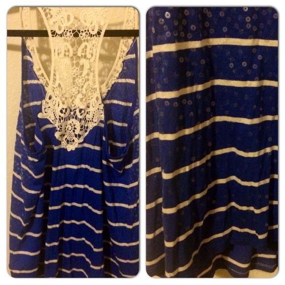 NWT Express Sequined Crochet Racerback - Picture 4 of 4