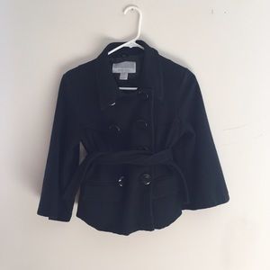 Black Peacoat Cropped Sleeve jacket