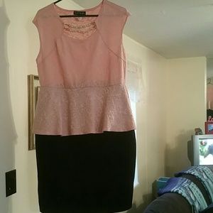 Pink peaplum dress