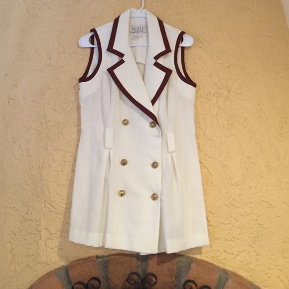 Vintage White Linen Mini Shirt Dress