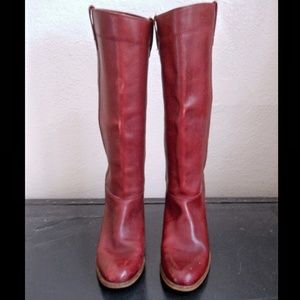 HOT!! Vintage Dark Red Riding Boots