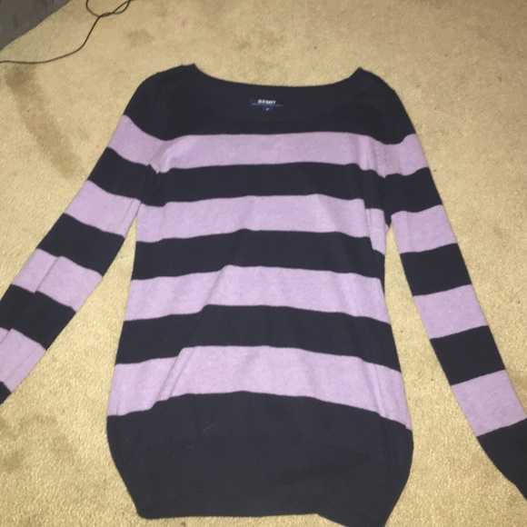 purple and navy sweater