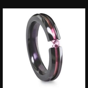 Zales pink titanium wedding band