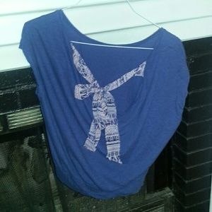Short sleeve tie in the back top