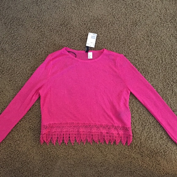 Pink crop sweater