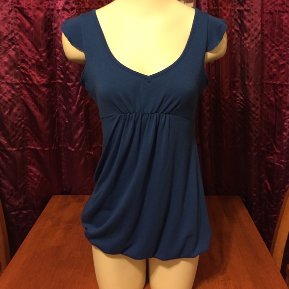 Cobalt Blue V-Neck Empire Waist Top, LouLou, small