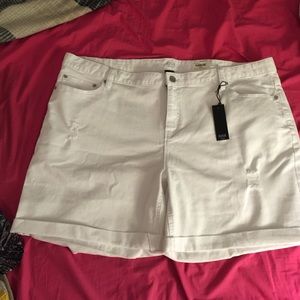 NWT white denim shorts