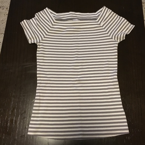 Anthro grey stripes top NWOT