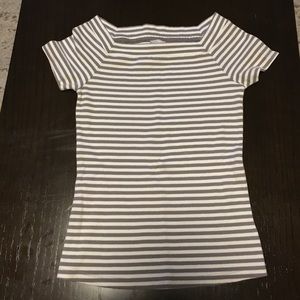 Anthro grey stripes top NWOT