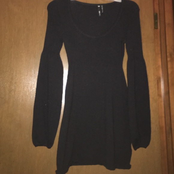 black sweater dress
