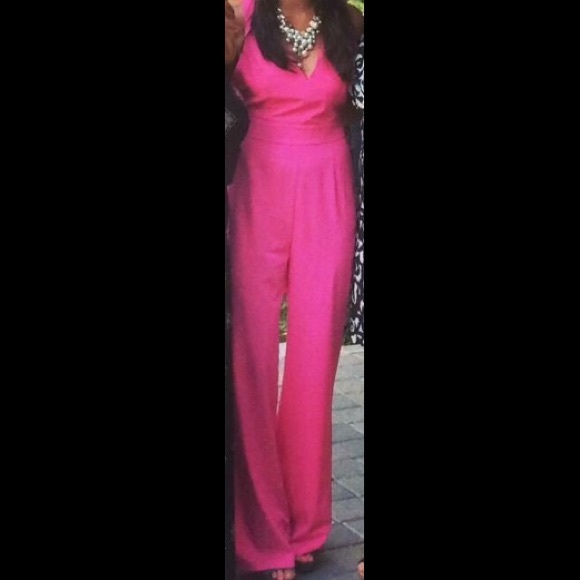 Pink vneck  jumpsuit