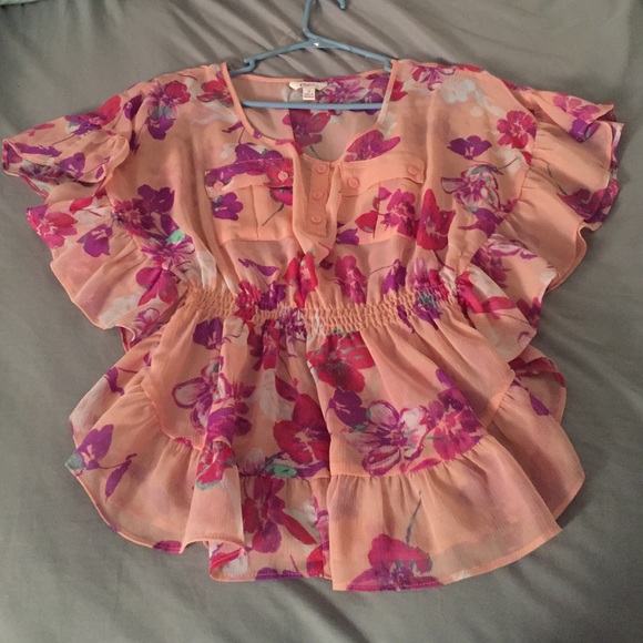 Floral sheer top