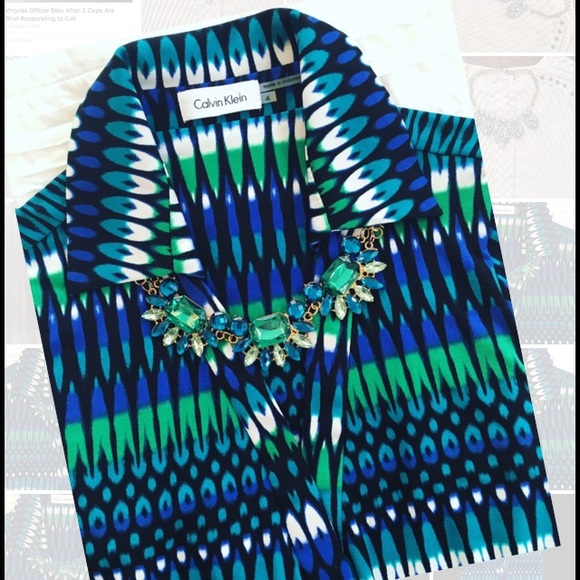 🆕 Calvin Klein Multicolor Wrap Dress - Picture 2 of 5