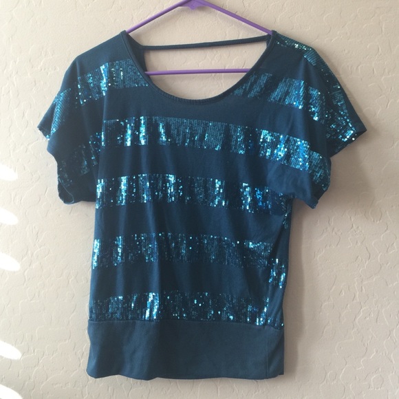 Blue Sparkle Dress Top