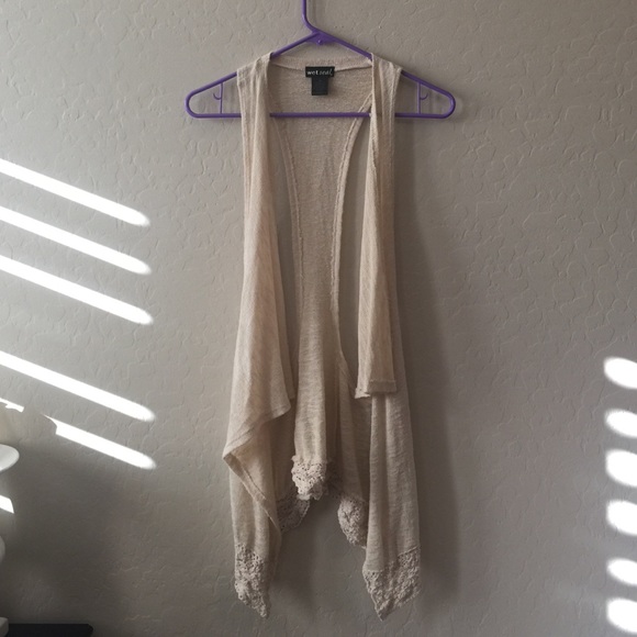 Cream Knit Tank Cardigan