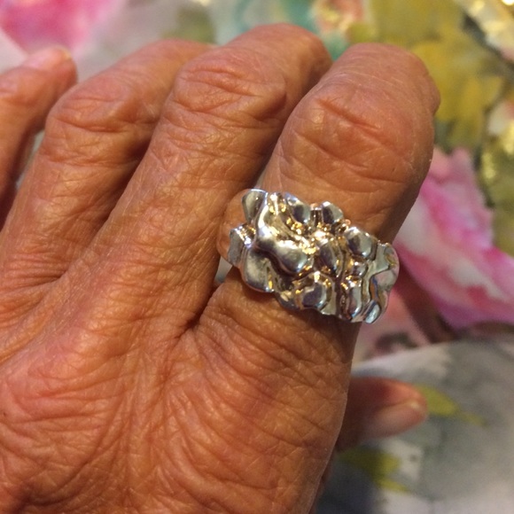 Sterling silver nugget ring - Picture 3 of 4
