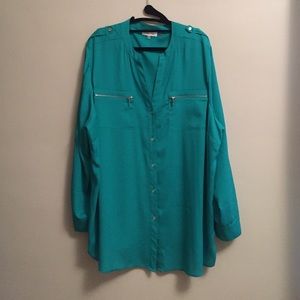 Emerald Blouse - Roll-Tab Sleeve