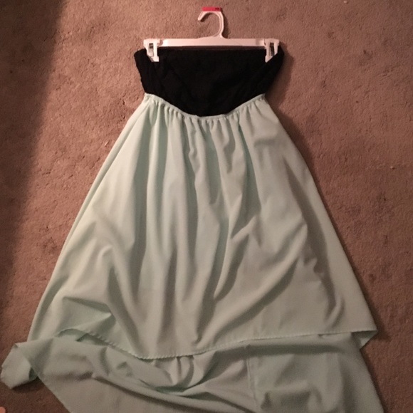 mint high-low dress