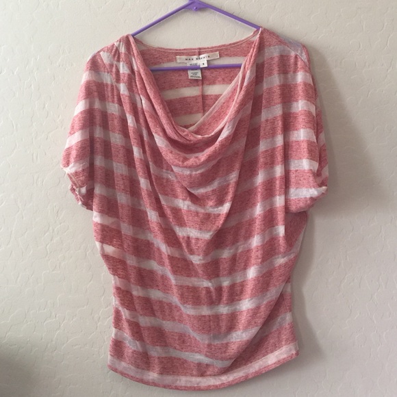 Light red and white striped layering top
