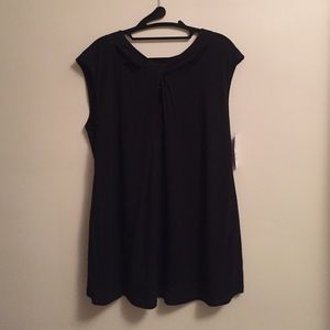 Black Tank with Cut-out Neckline