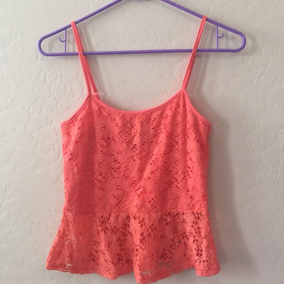 Coral Crop Peplum Top