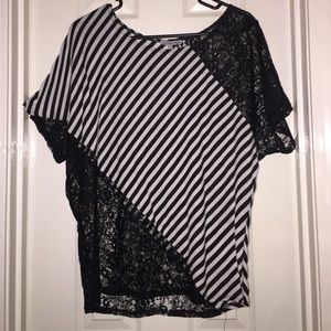 B&W Striped/Laced Top