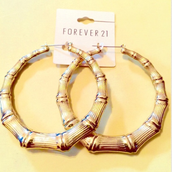 💋 Sale Oversized Bamboo Hoop Earrings - Picture 2 of 2
