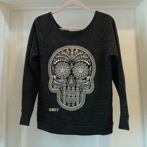 Grey Skull Obey Sweater