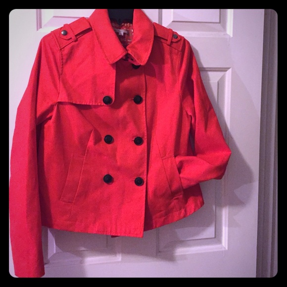Gap poppy red petal jacket with moto details
