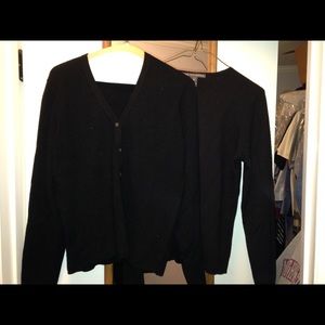 Black cashmere sweater set