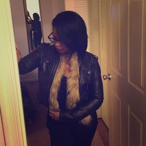 Black leather jacket